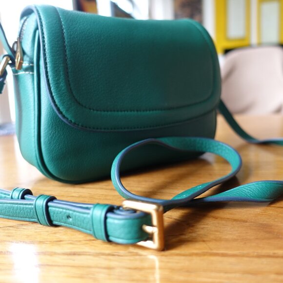 J.CREW Signet forest green leather bag crossbody - Picture 14 of 16